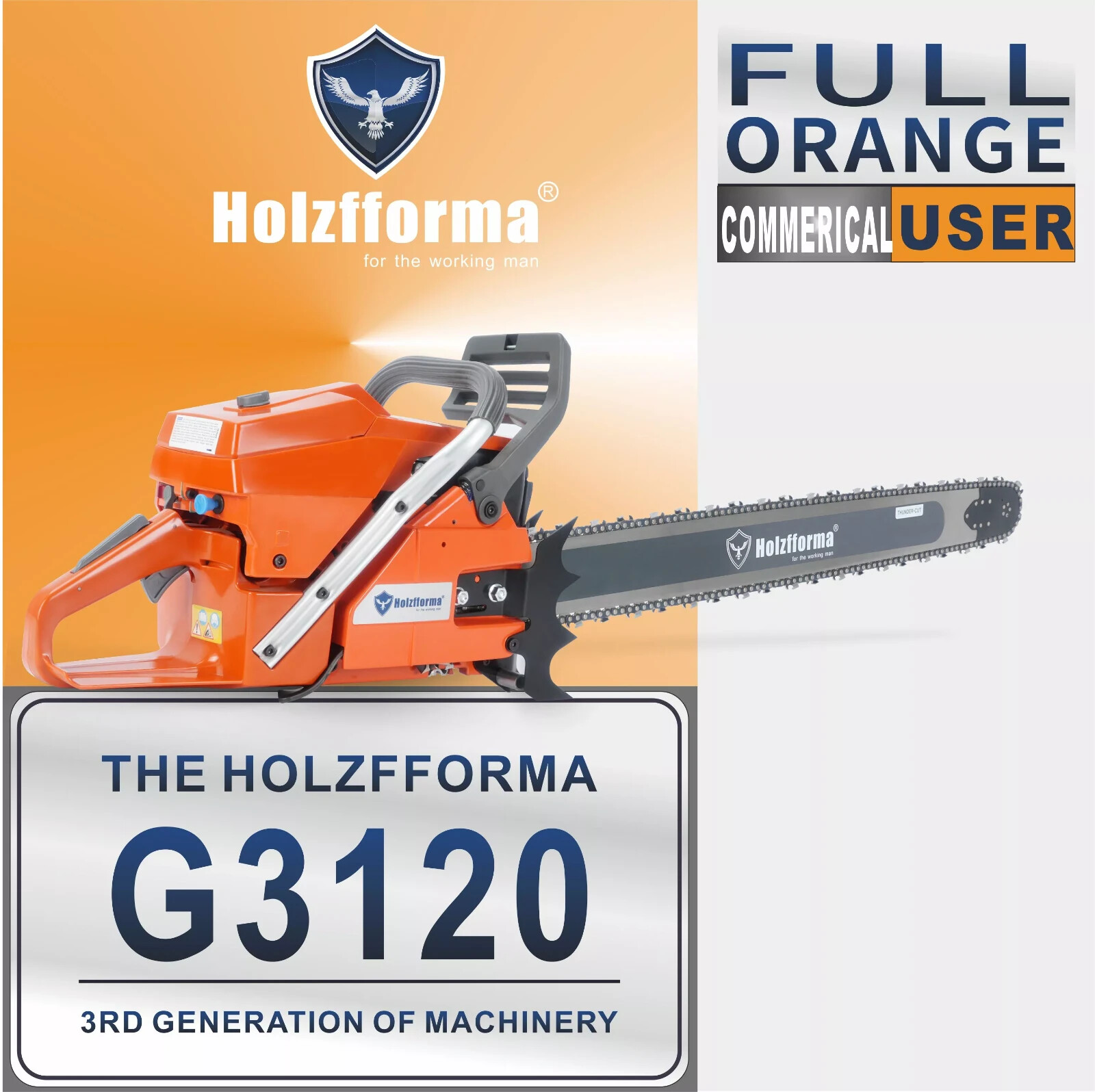 Farmertec Holzfforma 119cc G3120 Gasoline Chainsaw For Husqvarna H3120XP gallery