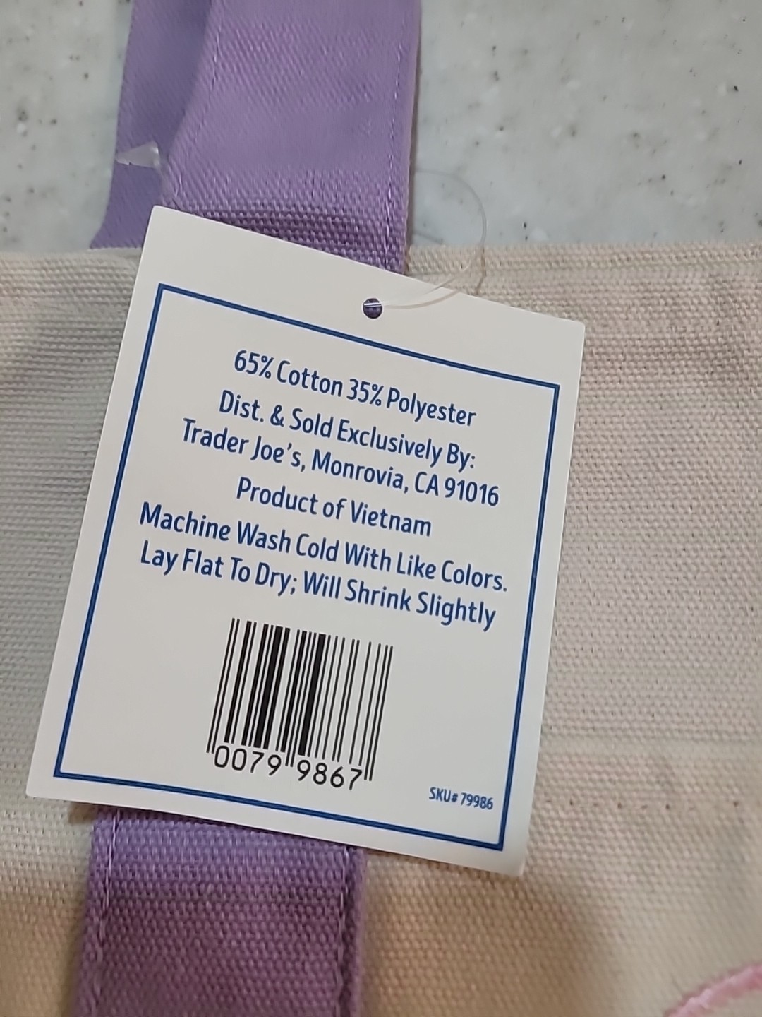 Trader Joe’s 2026 Mini Canvas Pastel Reusable Tote Bag Purple - BRAND NEW | US gallery
