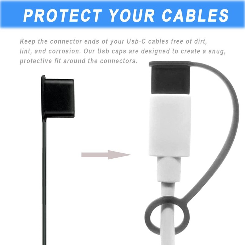 5 Pcs USB C Cable Cover + 5 USB Port Protective Cover + 5 USB C Dust Plugs Ca... gallery