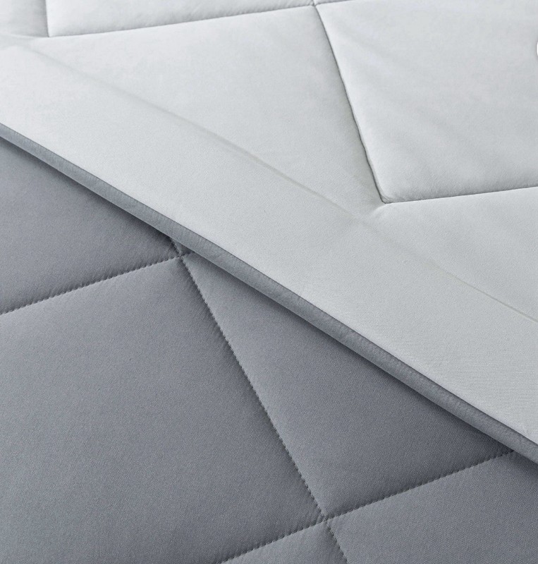 Mainstays Reversible Microfiber Comforter Grey, King Size, Unisex…104in x 92in gallery