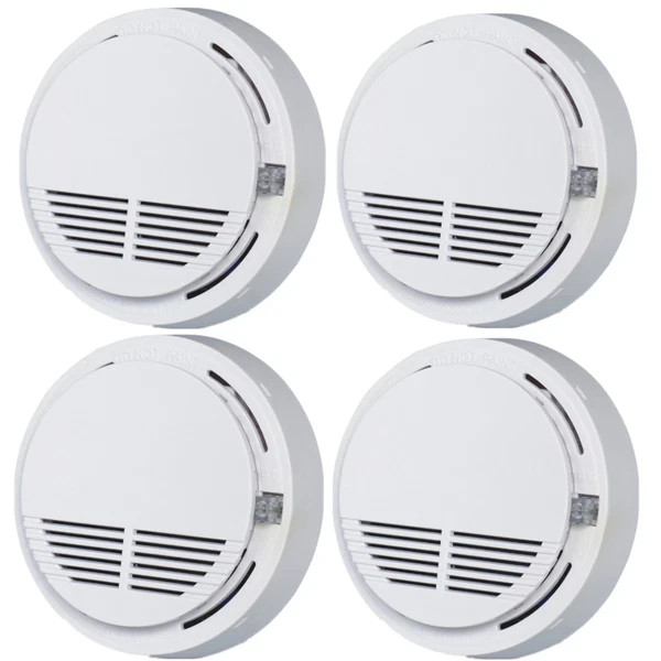 4 Pack Smoke Alarm Detector Home Fire Safety Sensor Alert Battery Included gallery