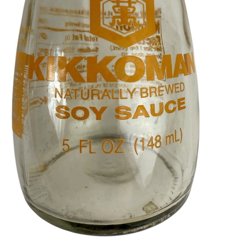 Kikkoman 3 Empty Glass Reusable Soy Sauce 5 Oz Containers Bottles Restaurant gallery