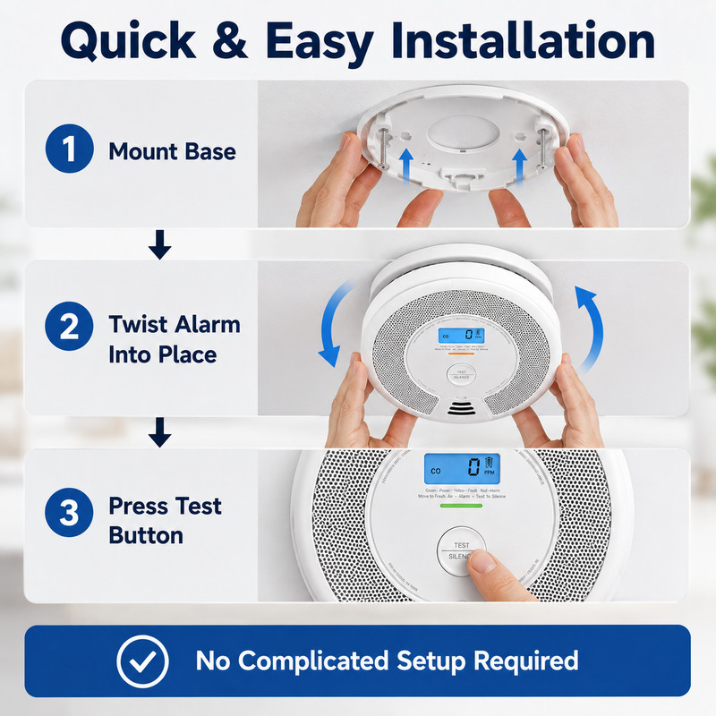 6 Pack X-Sense Wireless Interconnected Smoke & Carbon Monoxide Alarm SC07-W LCD gallery