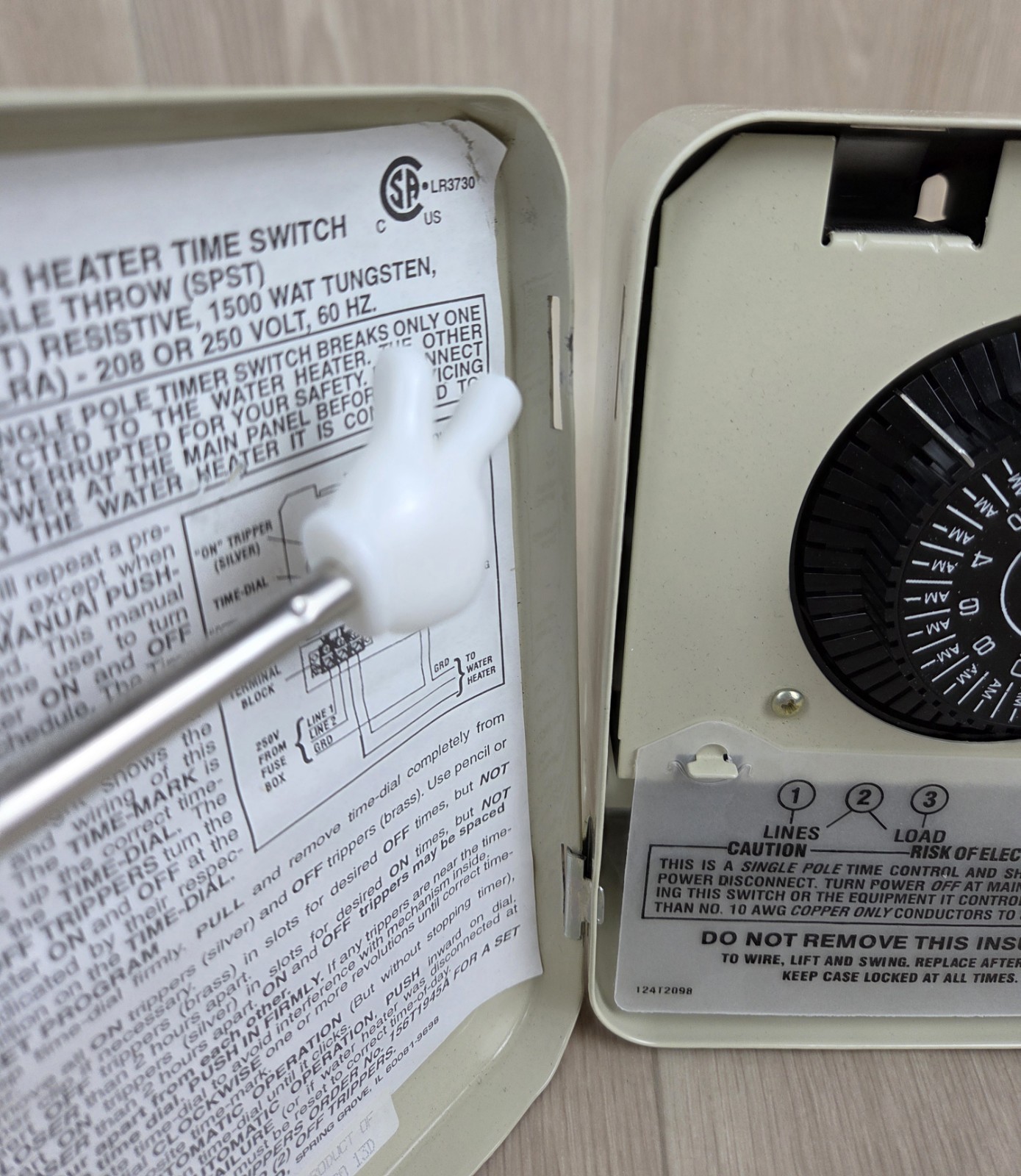 Intermatic Indoor Electric Water Heater Timer 25 amps 250 Volts Ivory *READ* gallery