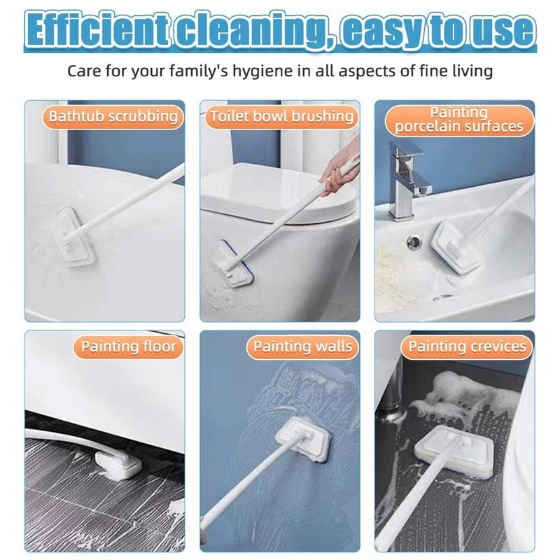 3pc Bathroom Long Handle Brush Wall Floor Scrub Bath Shower Tile Cleaning Tool gallery