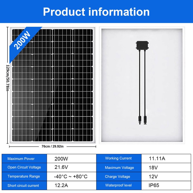 Solar Panel 400W 12V Mono Solar Module Off Grid System RV Boat Rooftop PV Panel gallery