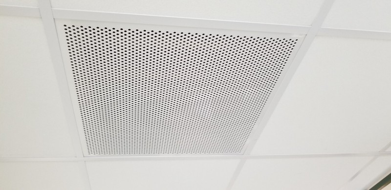 2'x2' White Plastic Perforated Ceiling Tile with 1/2" holes-2pack gallery
