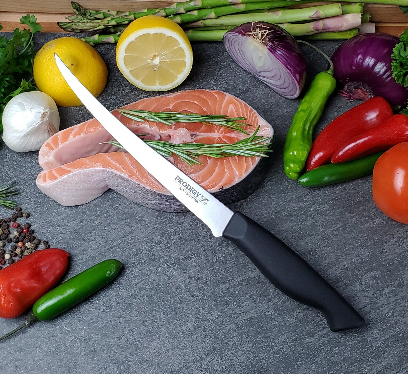 7.5" Fish Fillet Knife Flexible blade Prodigy Series Non Slip Handle Ergo Chef gallery