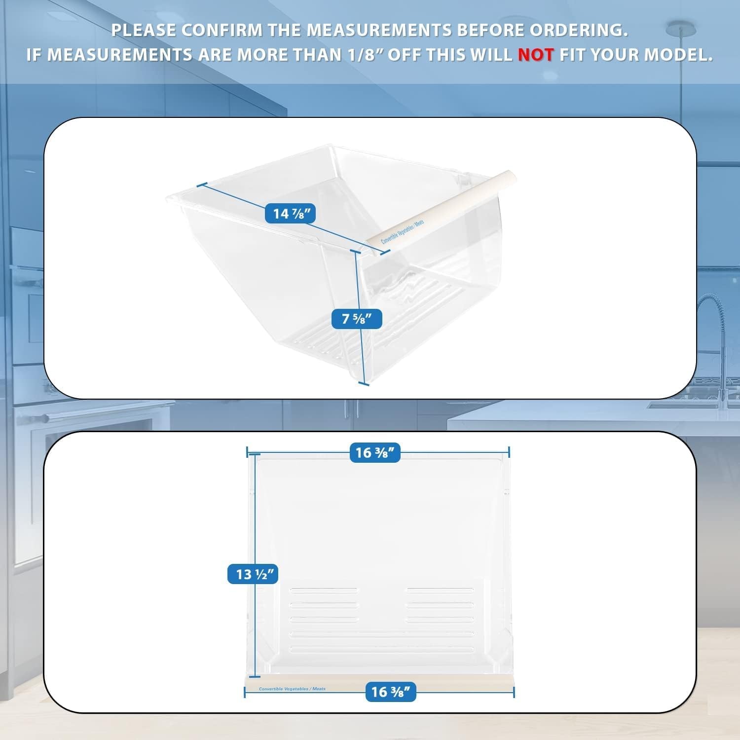 2188664 Crisper Bin (Lower) Compatible with Whirlpool Refrigerator - WP2188656 gallery