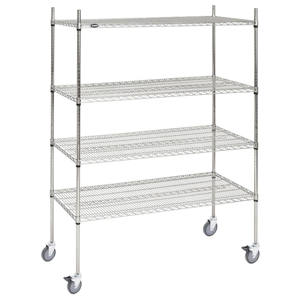 HUBERT Mobile Silver Metal 4-Shelf Unit - 60"L x 24"W x 80"H gallery