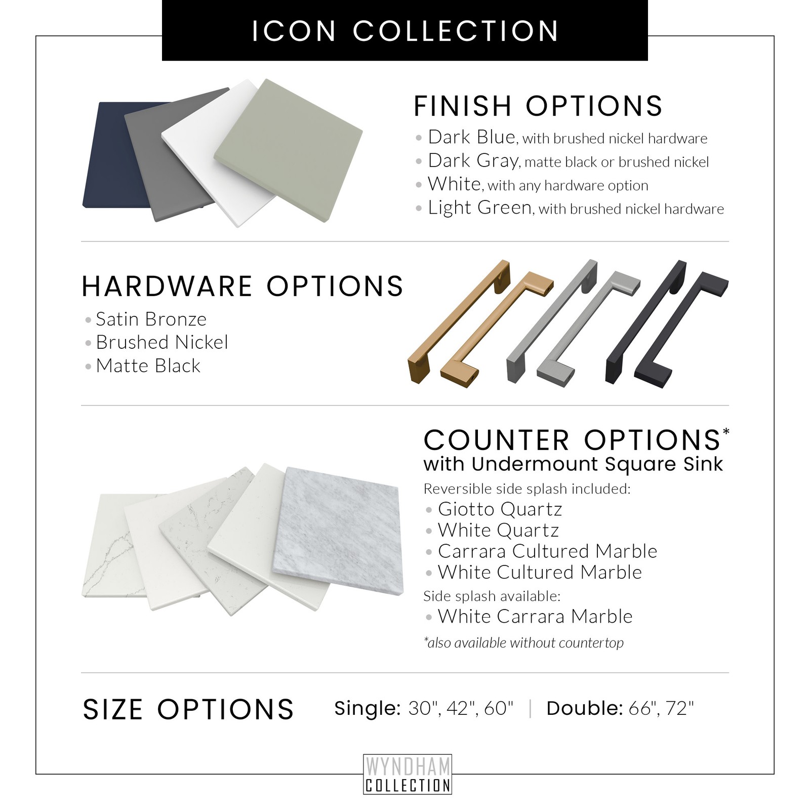 Wyndham Collection WCF1111-30S-VCA-US3MXX Icon 30" - Dark Gray / White Cultured gallery