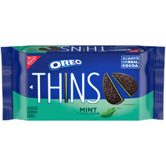 (2 Pack) OREO Thins Mint Creme Chocolate Sandwich Cookies, 9.21 Oz