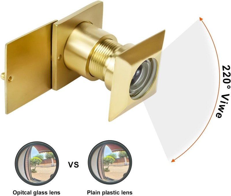 Earl Diamond Solid Brass Square HD 220 Degree Door Viewer Peephole with 28mm ... gallery