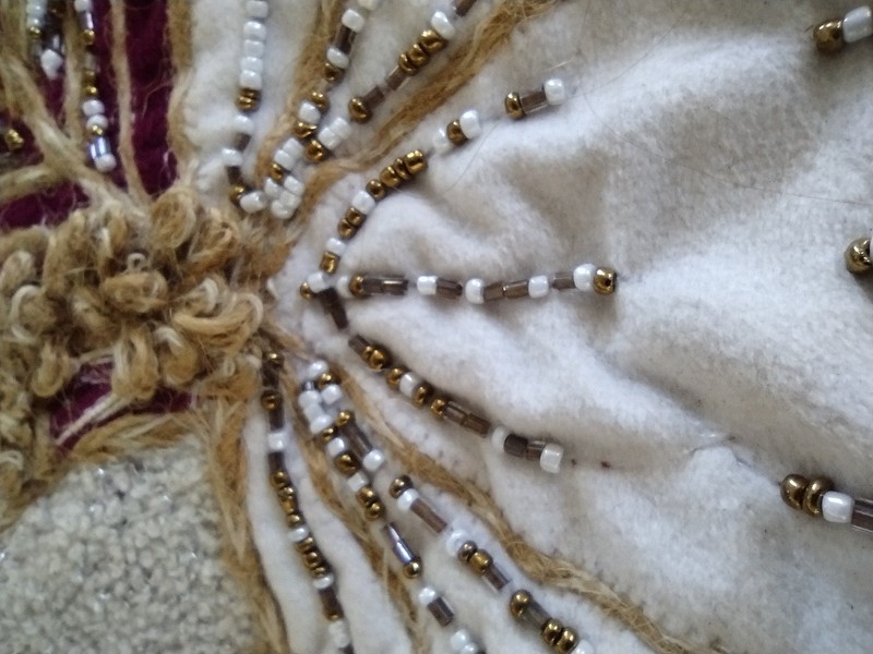 New Decorative Beaded Harvest/Fall Table Runner Velour Burgundy 16 in. X 72 In. gallery
