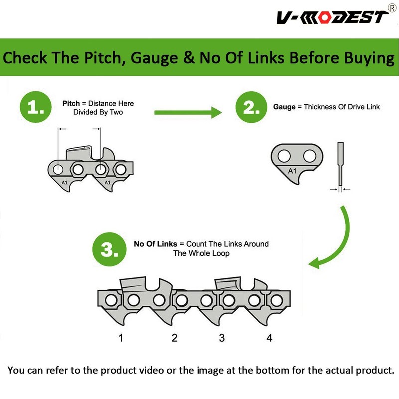 2 12'' Chainsaw Chain Fits V-MODEST 2511 1/4" PITCH Bar Saw Chain 1/4" .043 64DL gallery