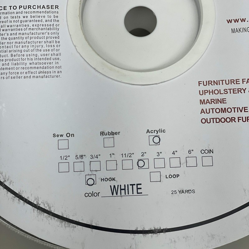KEYSTON BROS 2" Pressure Sensitive Acrylic Based Adhesive Hook 25 yds White KY2H gallery