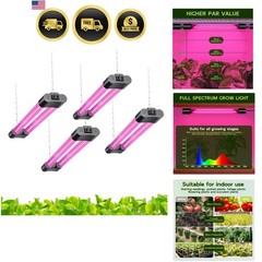 16inch 4 Pack LED Grow Lights – Linkable Grow Lights for Indoor Plants, Full …