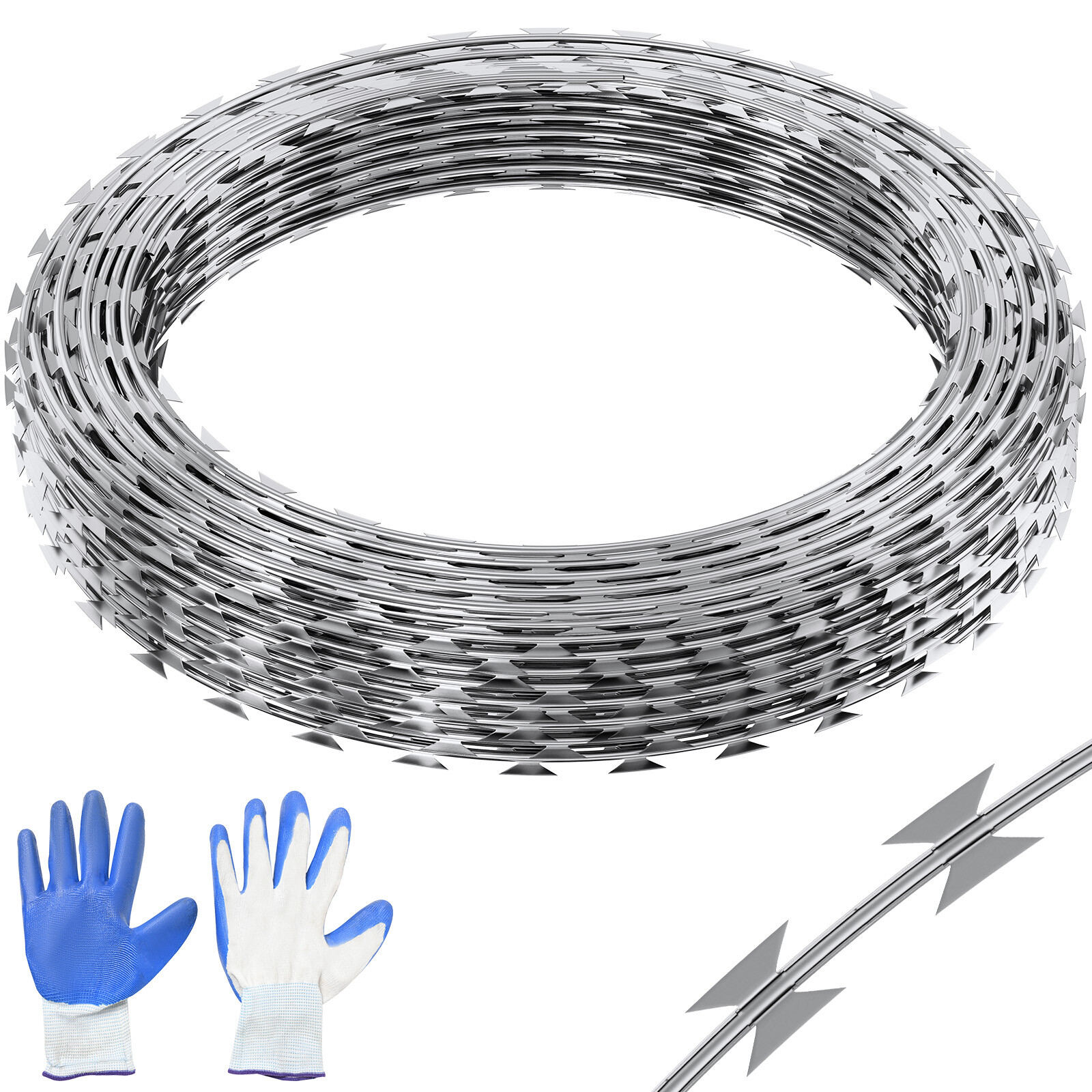 VEVOR Razor Wires Razor Barbed Wire 98 ft 2 Rolls Razor Wire Fencing Razor Fence gallery