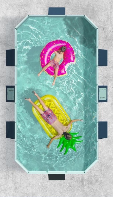 Rectangular Above Ground Outdoor Swimming Pool Adult & Kid On Hot Summer Days US gallery