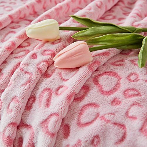 Leopard Print Throw Blanket, 60X80, Pink, Flannel Fleece, Soft, Lightweight gallery
