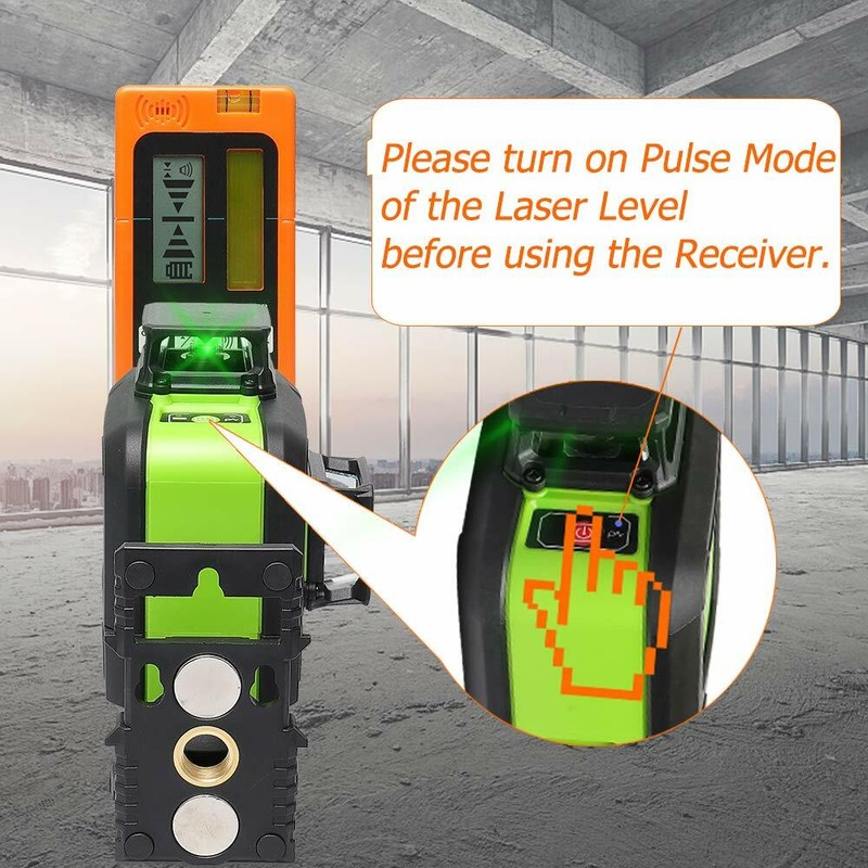 Self Leveling Laser Level Horizontal Vertical Line Green + Laser Receiver Huepar gallery