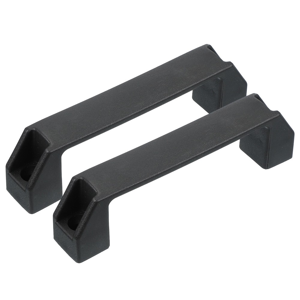 2 Pcs Plastic Pull Handles 150mm Hole Centers Square Drawer Pulls Black