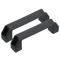 2 Pcs Plastic Pull Handles 150mm Hole Centers Square Drawer Pulls Black