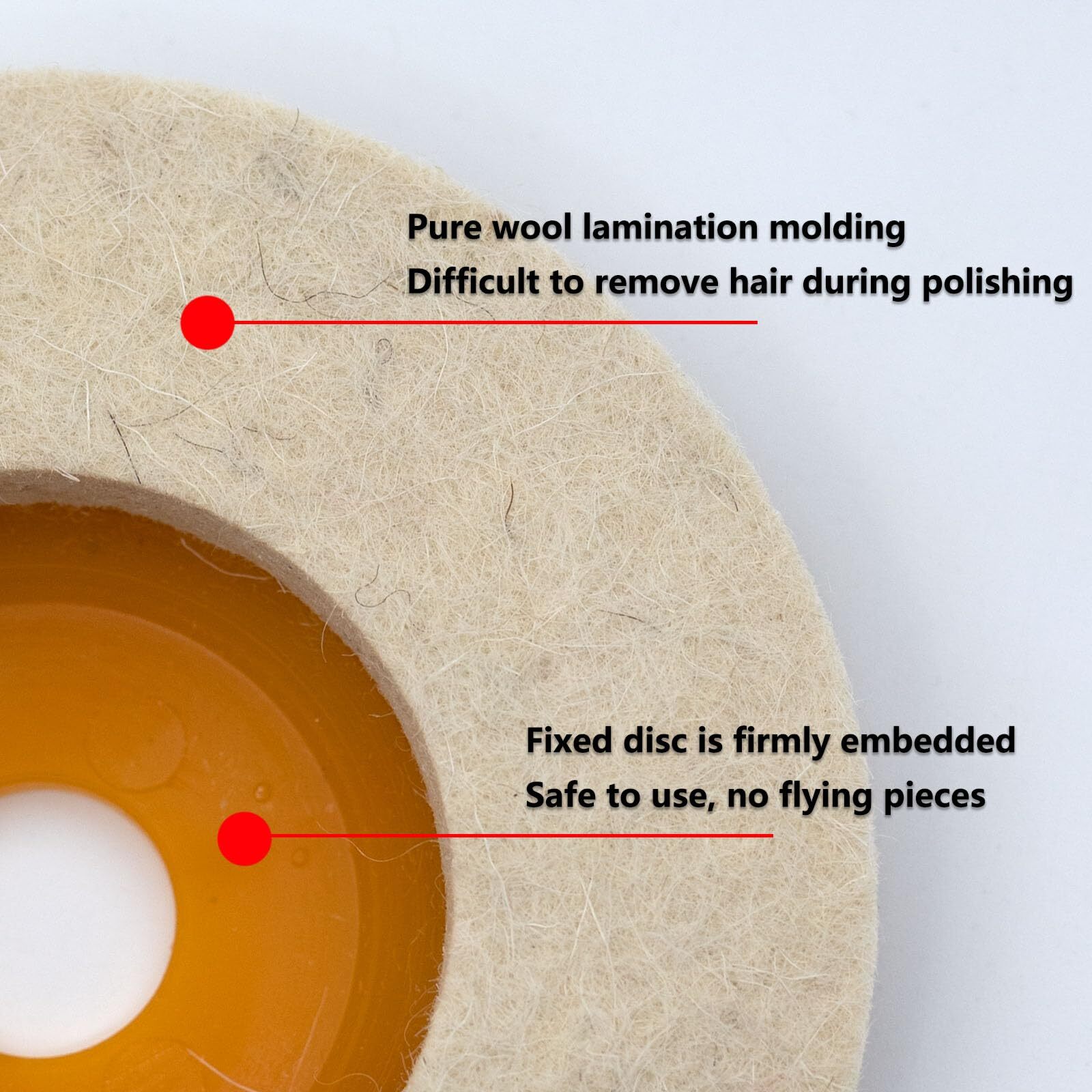 5 Pcs 4.5 Inch Wool Felt Polishing Wheel Discwool Polishing Wheel Disc For 7/8 I gallery