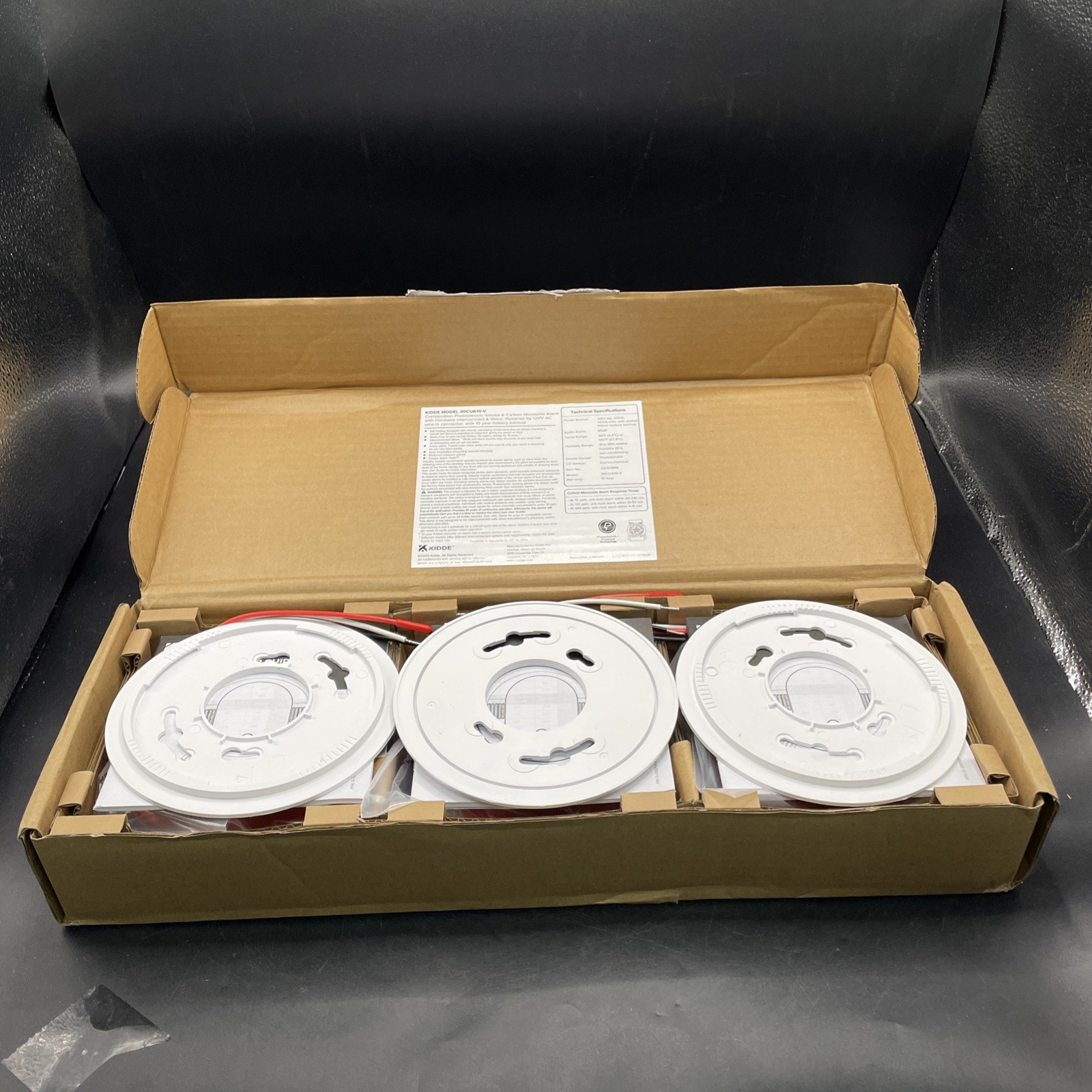 3 PACK - Kidde Hardwired Smoke & Carbon Monoxide Detector, 10 Year - 30CUA10-V gallery