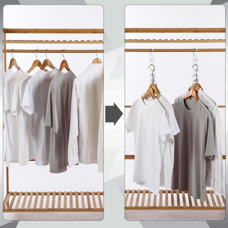 8 Pcs Space Saving Hangers for Clothes, Heavy Duty Plastic Space Saver Vertic... gallery
