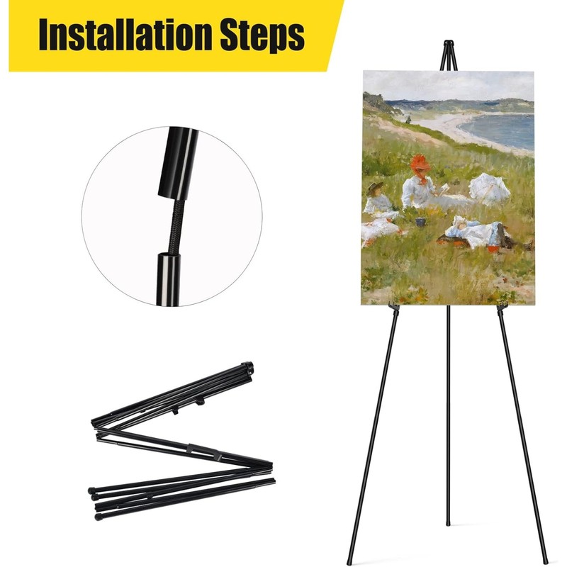 63" Foldable Tripod Display Easel Stand for Wedding Floor Display Show Painting gallery