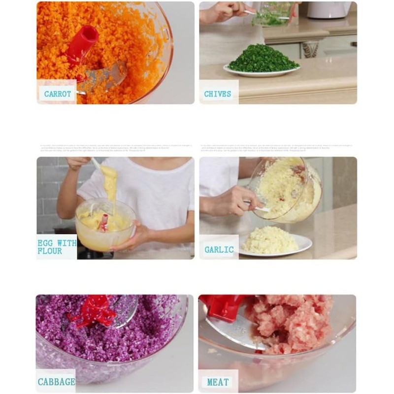 Multi Functional Manual Food Processor 8 Cup Hand powered Crank Chopper Mincer gallery