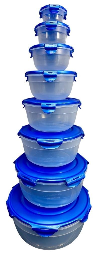 New Set of 8 Lock N Lock Stackable Blue Lid Storage Containers gallery