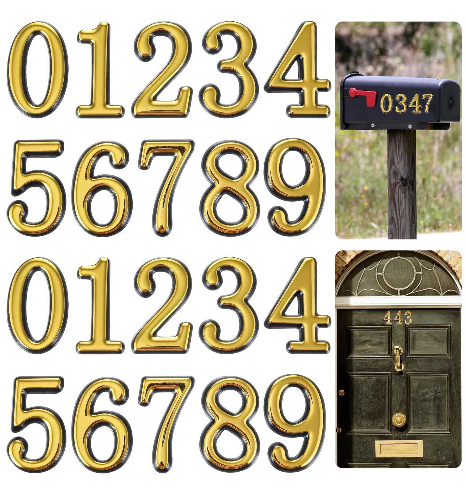 20Pcs Gold Mailbox Numbers, 2 Inch Mail Box Numbers for Mailbox Outside, Self... gallery