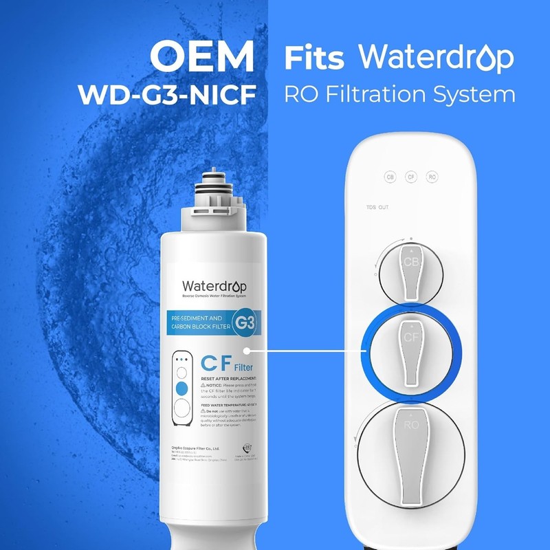 Waterdrop WD-G3P800-W Replacement Filter, WD-G3-N1CF, WD-G3-N3CB, WD-G3P800-N2RO gallery