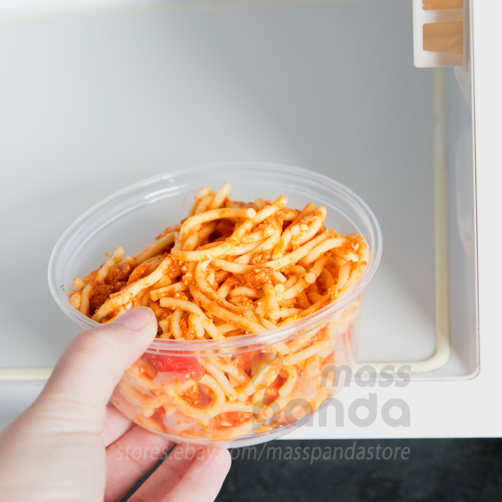 12oz Round Clear Plastic Deli Food/Soup Restaurant Storage Container Cup w/ Lids gallery