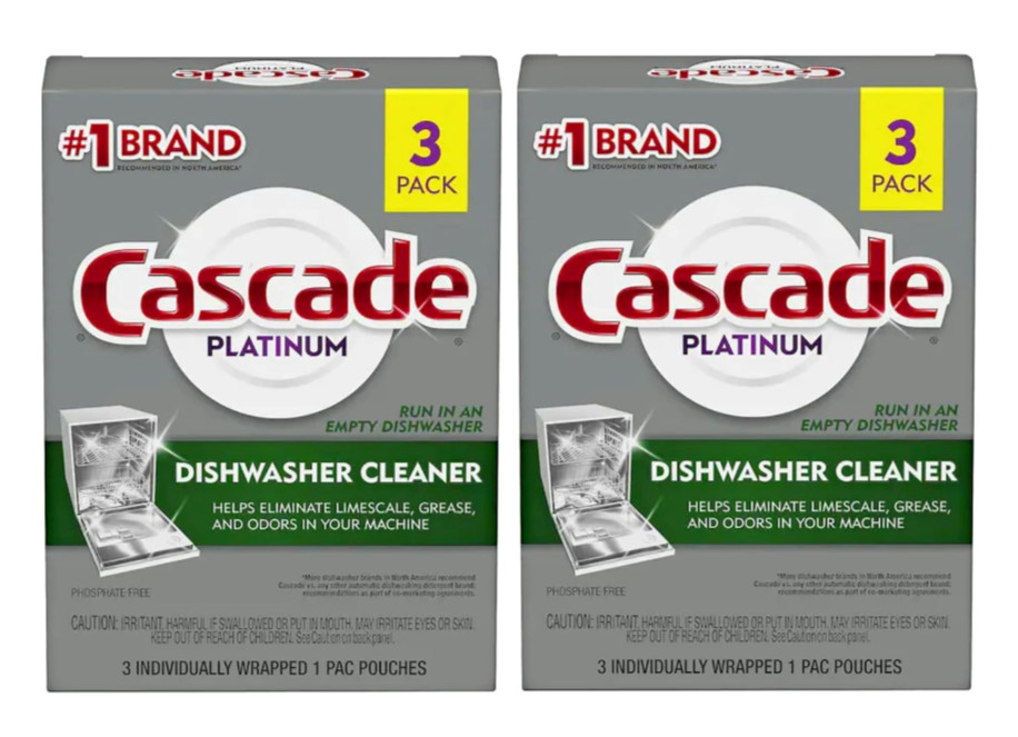 Cascade Platinum Dishwasher Cleaner, 3 count 2 Boxes gallery