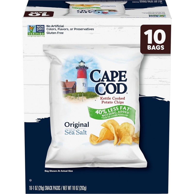 Cape Cod 10-Pack Less Fat Kettle Chips - Guilt-Free Snack Delight gallery