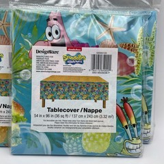 3 SpongeBob SquarePants Table Cloth 54×96 (36 SQ Ft) New Sealed Nickelodeon