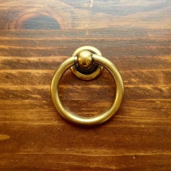 Plain Antique Brass Ring Pulls Hardware Cabinet Pull Drawer Pull gallery