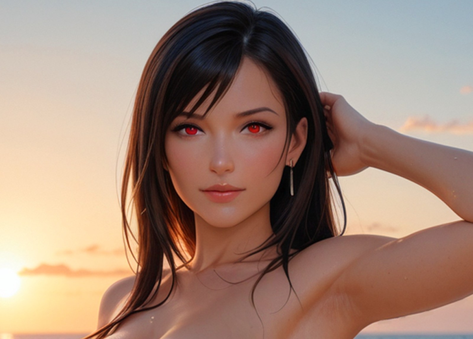 Final Fantasy 7 Tifa - Aerith - Yuffie Sexy Swimsuits at Beach Cup Mug Tumbler gallery