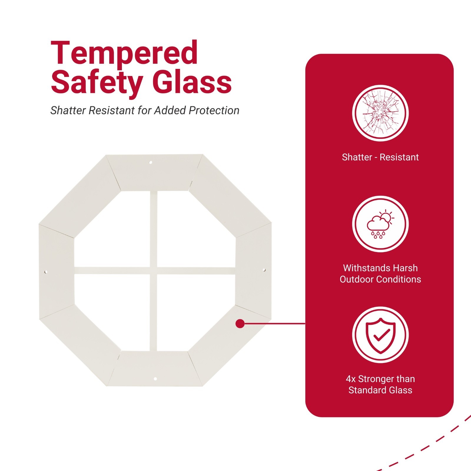 OCTAGON Shed Window, PVC-Plastic, Flush Mount, Tempered Glass, Self-Trim, Gable gallery