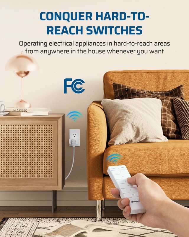 DEWENWIL Wireless Remote Control Outlet Switch Power Plug In for lights LED Bulb gallery