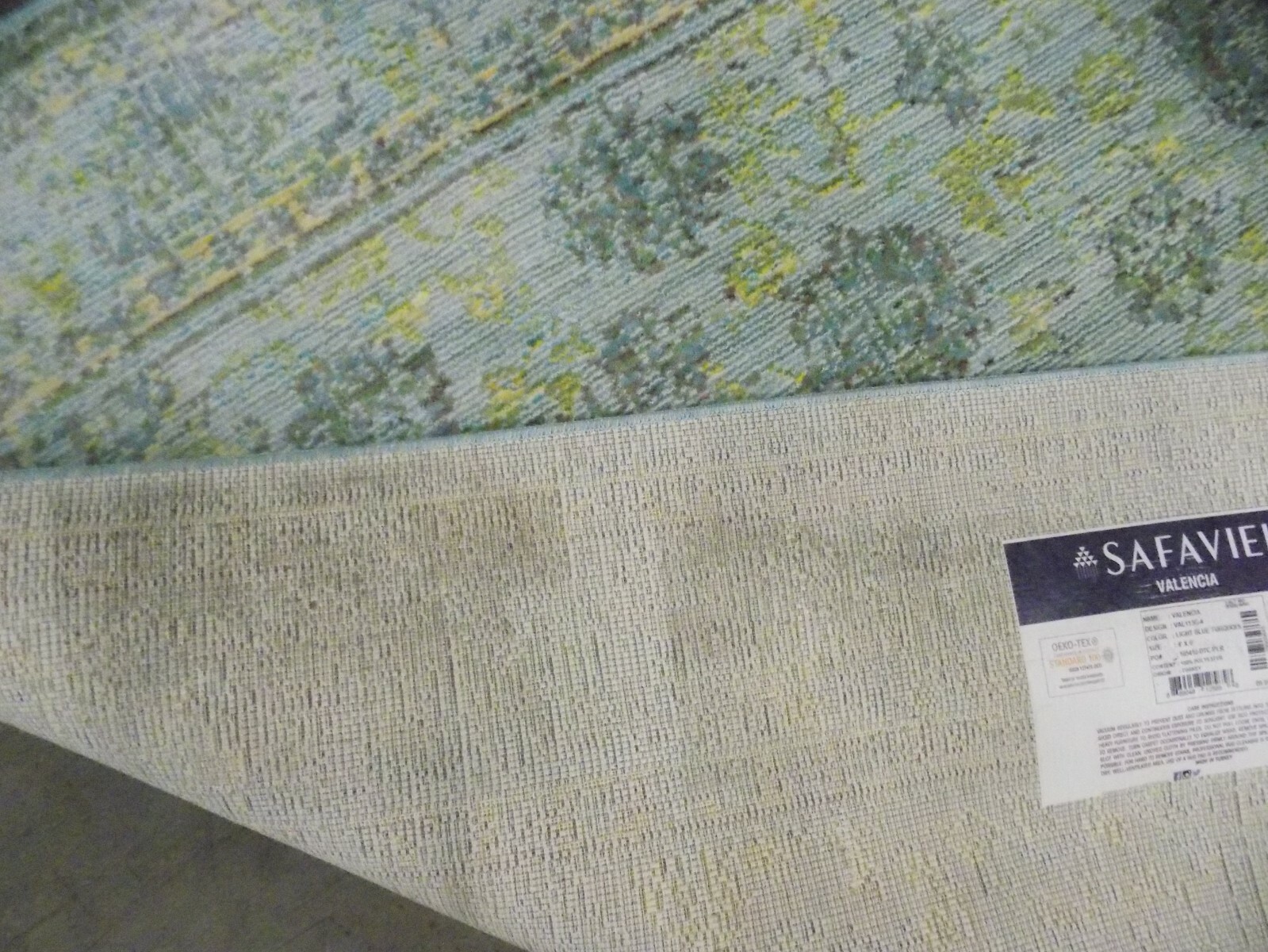 LIGHT BLUE / TURQUOISE 4' X 6' Stained Rug Reduced Price 1172583061 VAL113G-4 gallery