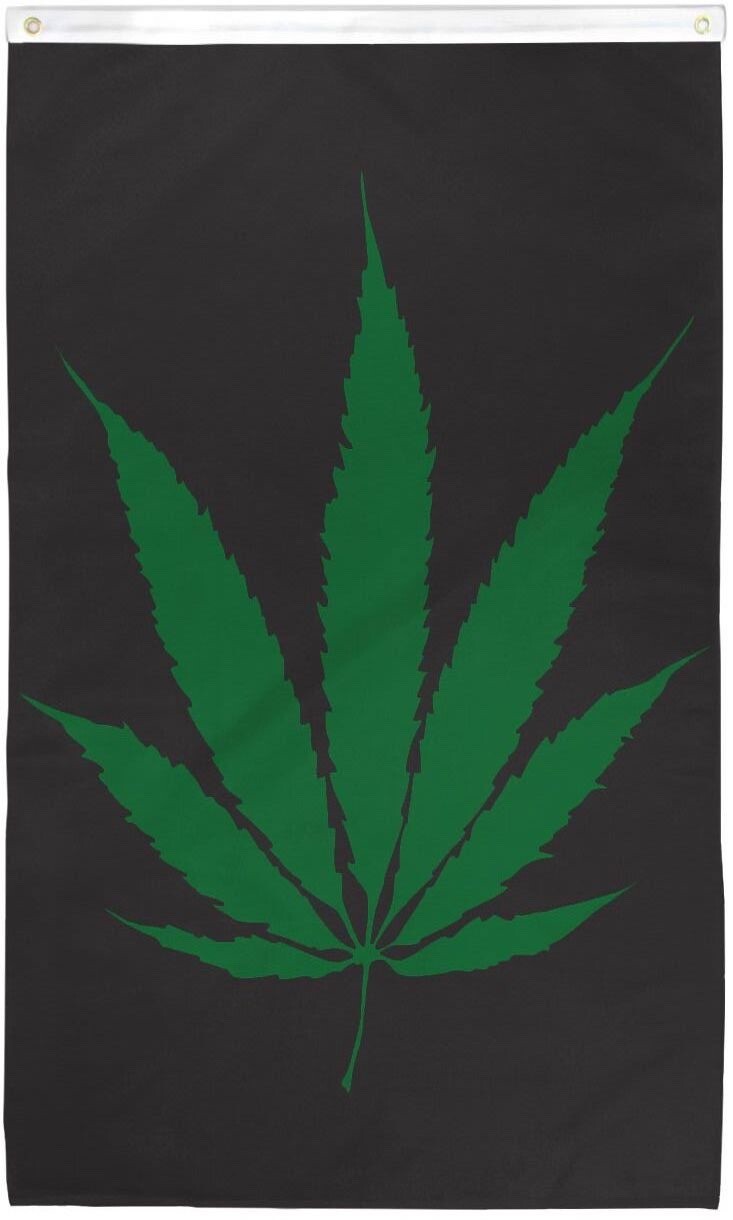 "PLAIN LEAF" vertical flag 3x5ft polyester banner sign marijuana mj pot cannabis gallery