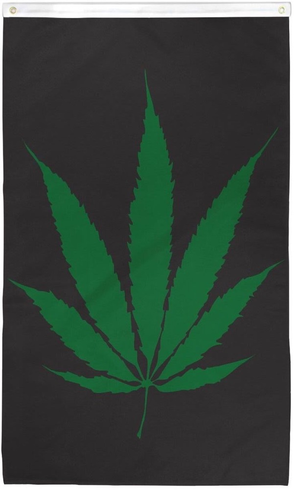 "PLAIN LEAF" vertical flag 3x5ft polyester banner sign marijuana mj pot cannabis