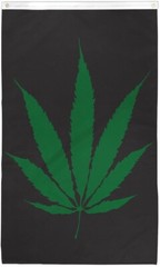 “PLAIN LEAF” vertical flag 3x5ft polyester banner sign marijuana mj pot cannabis