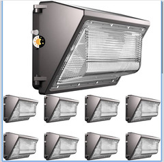 Lightdot 8 Pack 120W Wall Mount Wall Pack, 100-277V, 18000LM Dusk-to-Dawn