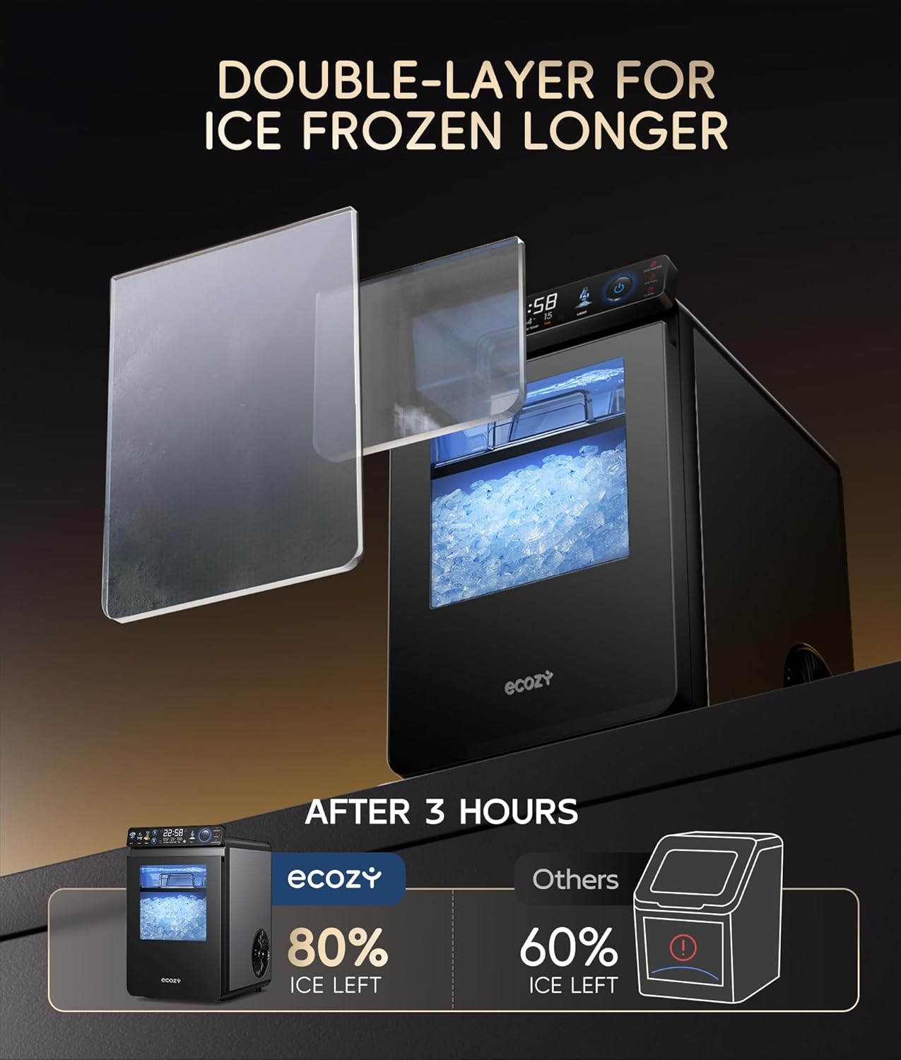 ecozy Nugget Ice Maker Countertop Smart Pebble Ice Machine gallery