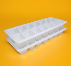 Stacking Ice Cube Trays Strong Plastic White 14 Holes Each ( 2 Trays & Free Ship